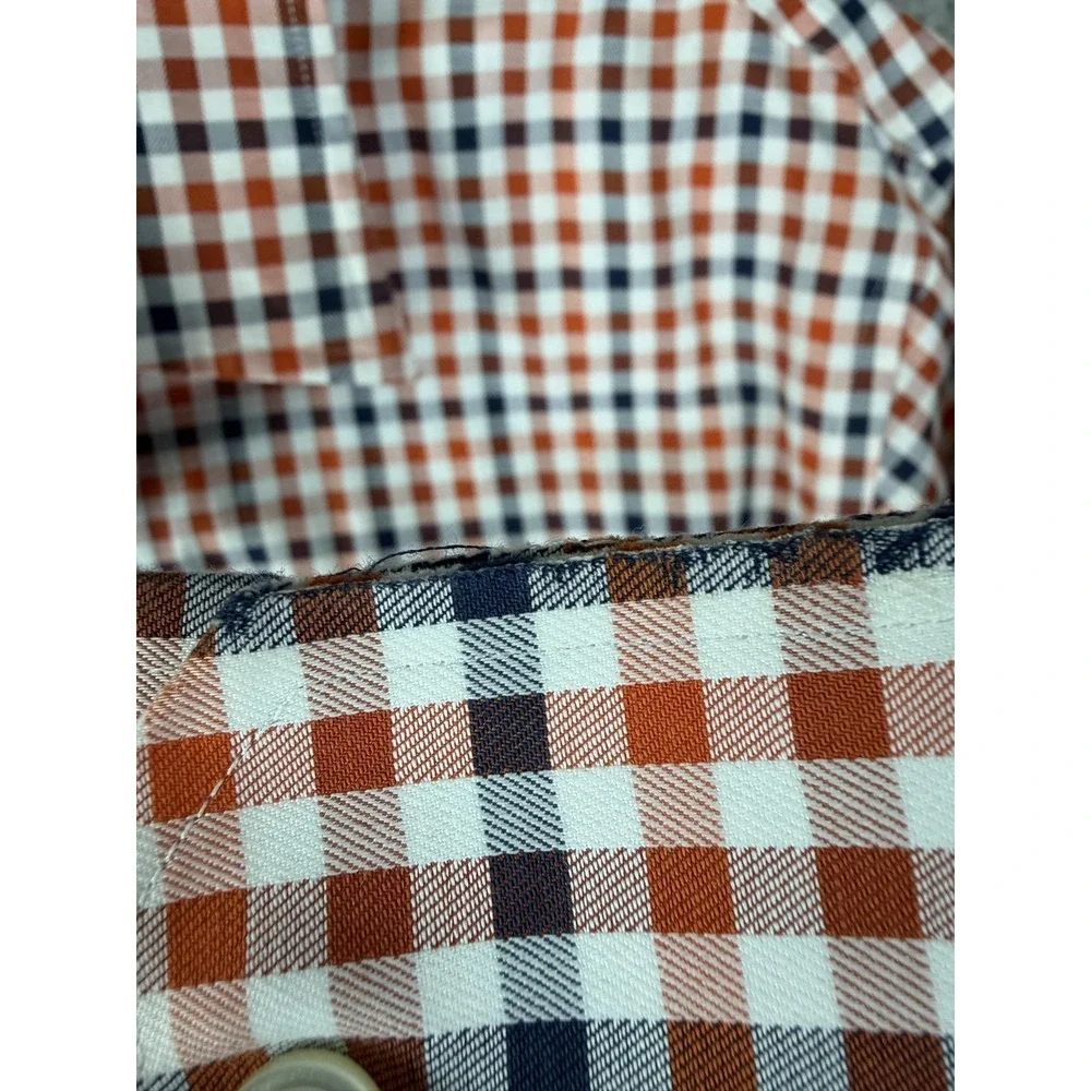 Banana Republic Dress Shirt Mens XL Multicolor Gingham Non Iron Slim Fit Mens